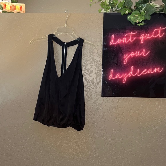 bebe Tops - Bebe Open Back Black Top